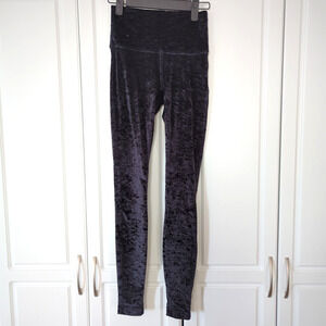 Lululemon Wunder Lounge HR Limited Edition Crushed Velvet Black Leggings Size 4
